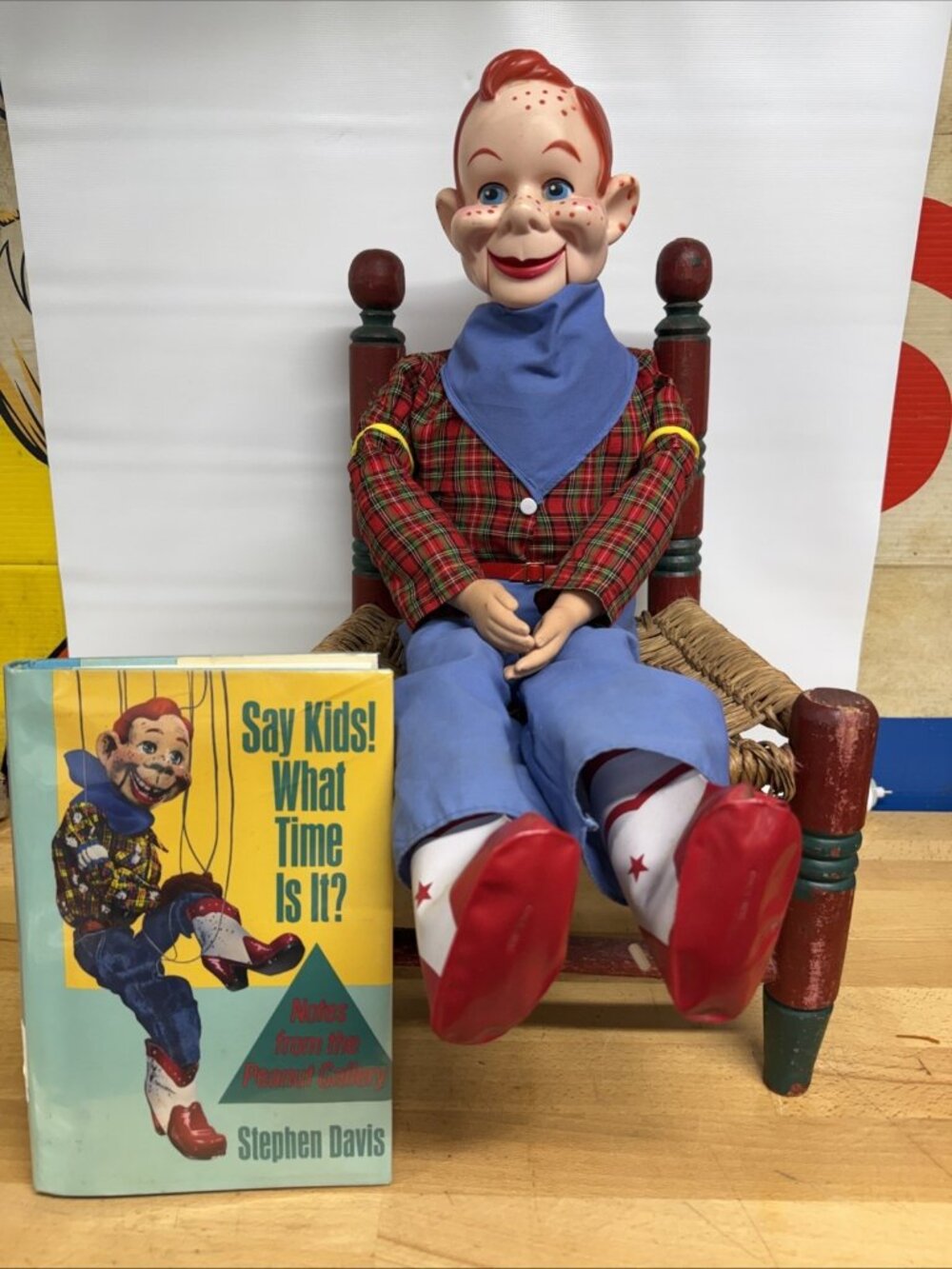 Vintage Eegee Howdy Doody Ventriloquist Dummy/Doll - 24” - With Book - Look